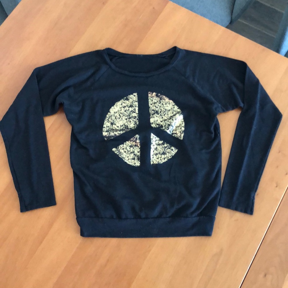 Firehouse Black Sweatshirt with Gold Peace Sign 9